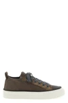 cotton knit and suede sneakers