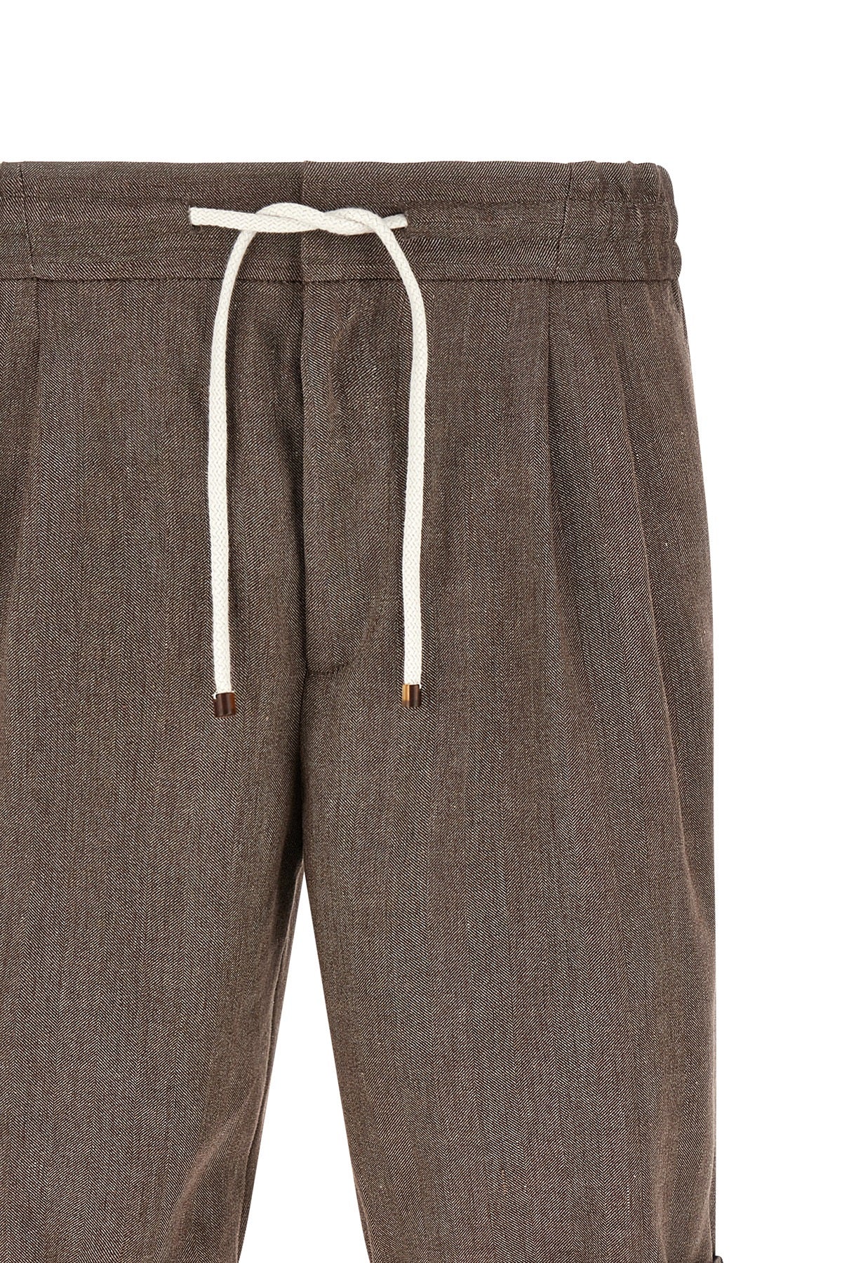 brunello cucinelli bermuda shorts in linen and virgin wool
