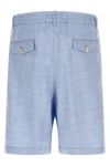 brunello cucinelli bermuda shorts in linen and virgin wool blend