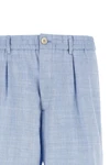brunello cucinelli bermuda shorts in linen and virgin wool blend