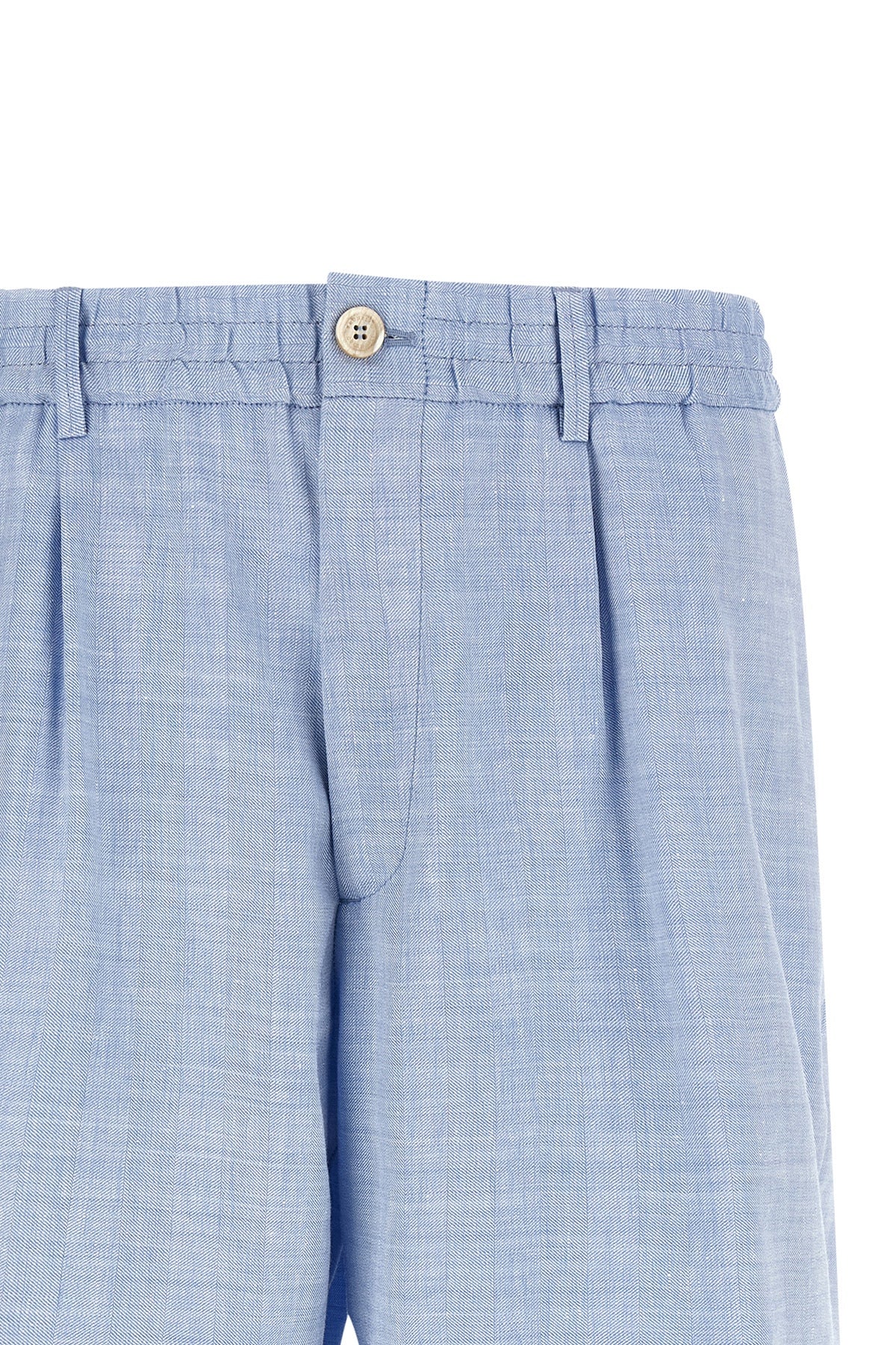 brunello cucinelli bermuda shorts in linen and virgin wool blend