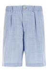 brunello cucinelli bermuda shorts in linen and virgin wool blend