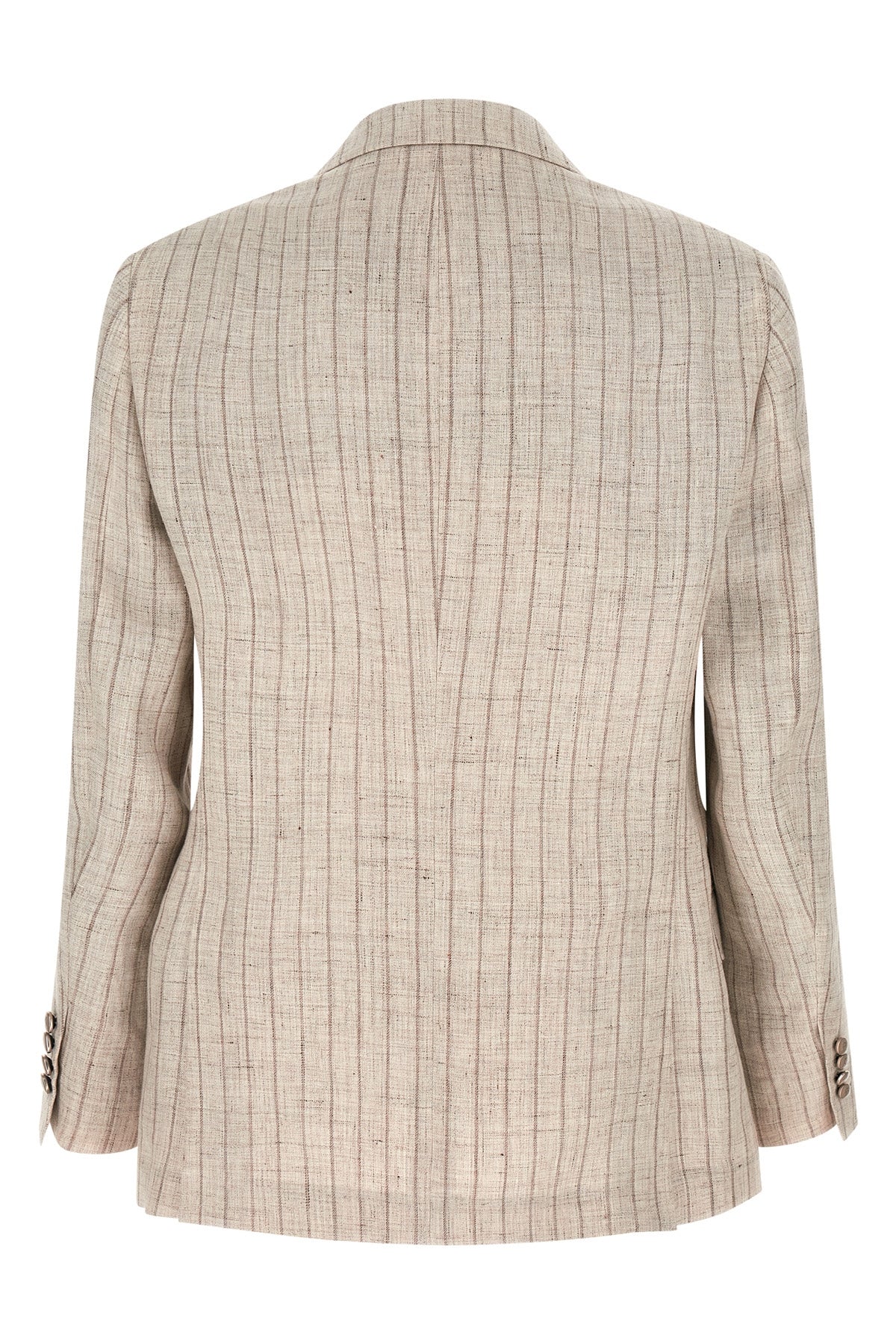 BRUNELLO CUCINELLI 50 blazer in flamed pinstriped linen twill