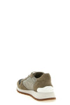 active sneakers in tone-on-tone techno and suede fabric