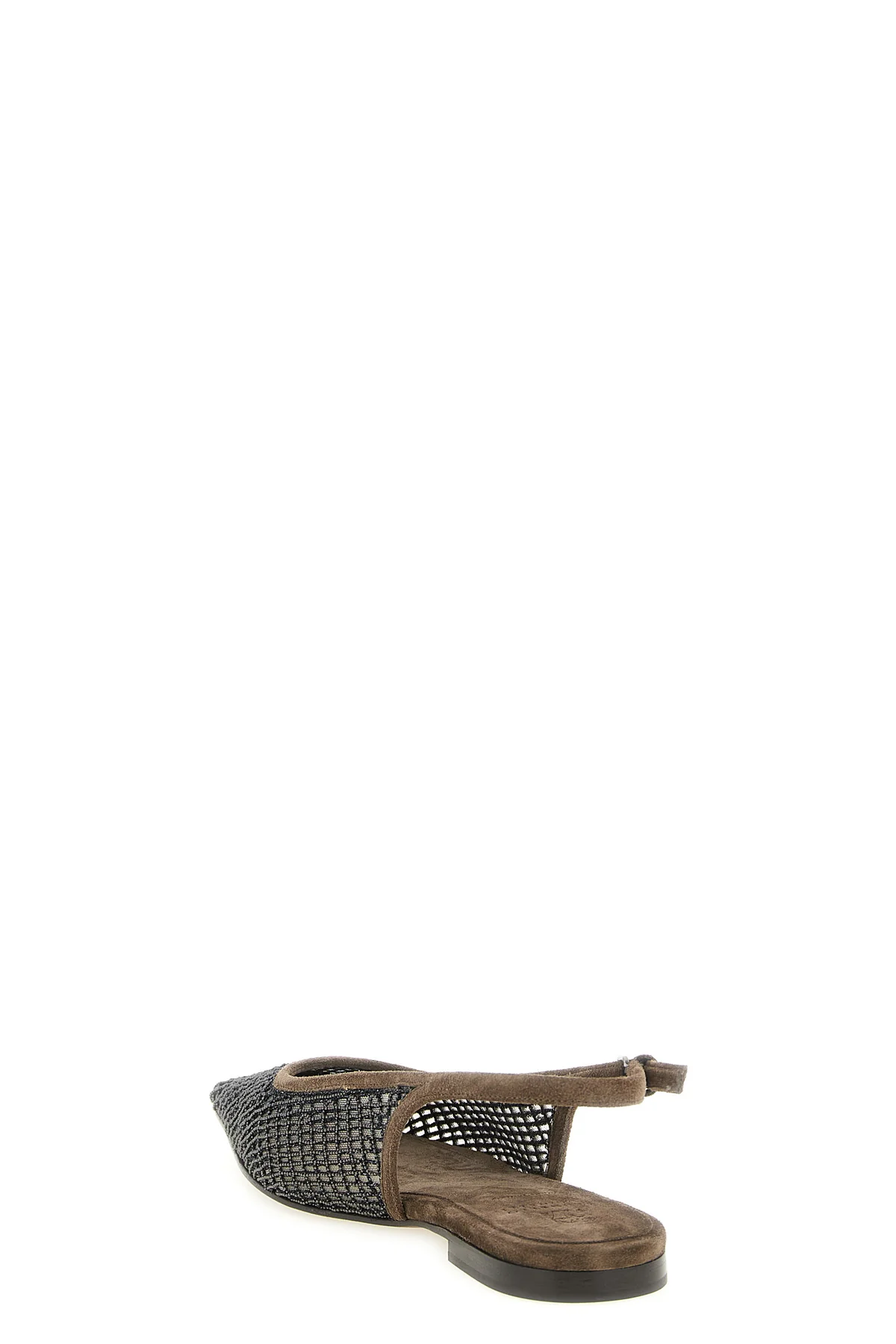 brunello cucinelli slingbacks define the silhouette through a rigorous tapered t