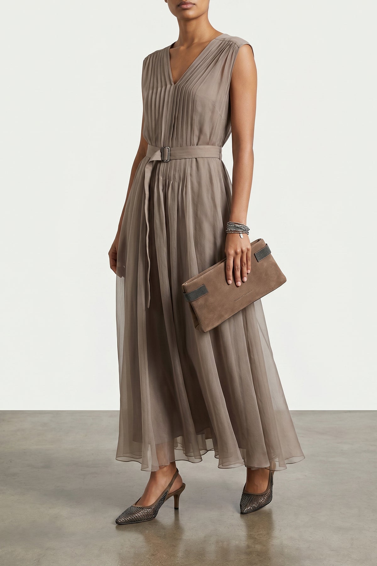 BRUNELLO CUCINELLI 39 city mesh slingbacks