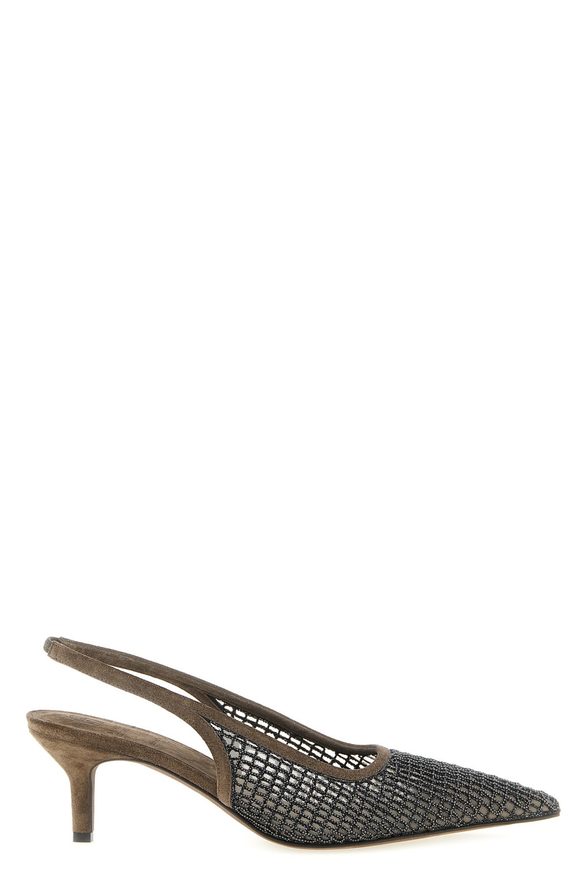 BRUNELLO CUCINELLI 39 city mesh slingbacks