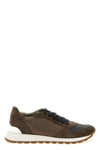 active sneakers in tone-on-tone techno and suede fabric