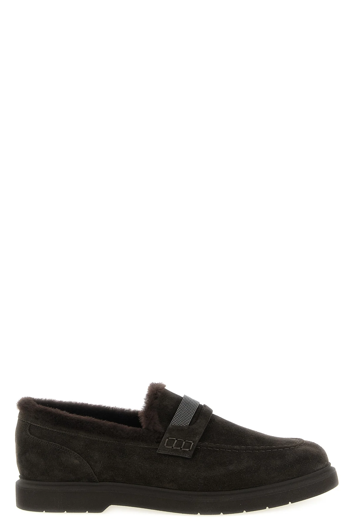 brunello cucinellis penny loafer loafers feature a structured construction in