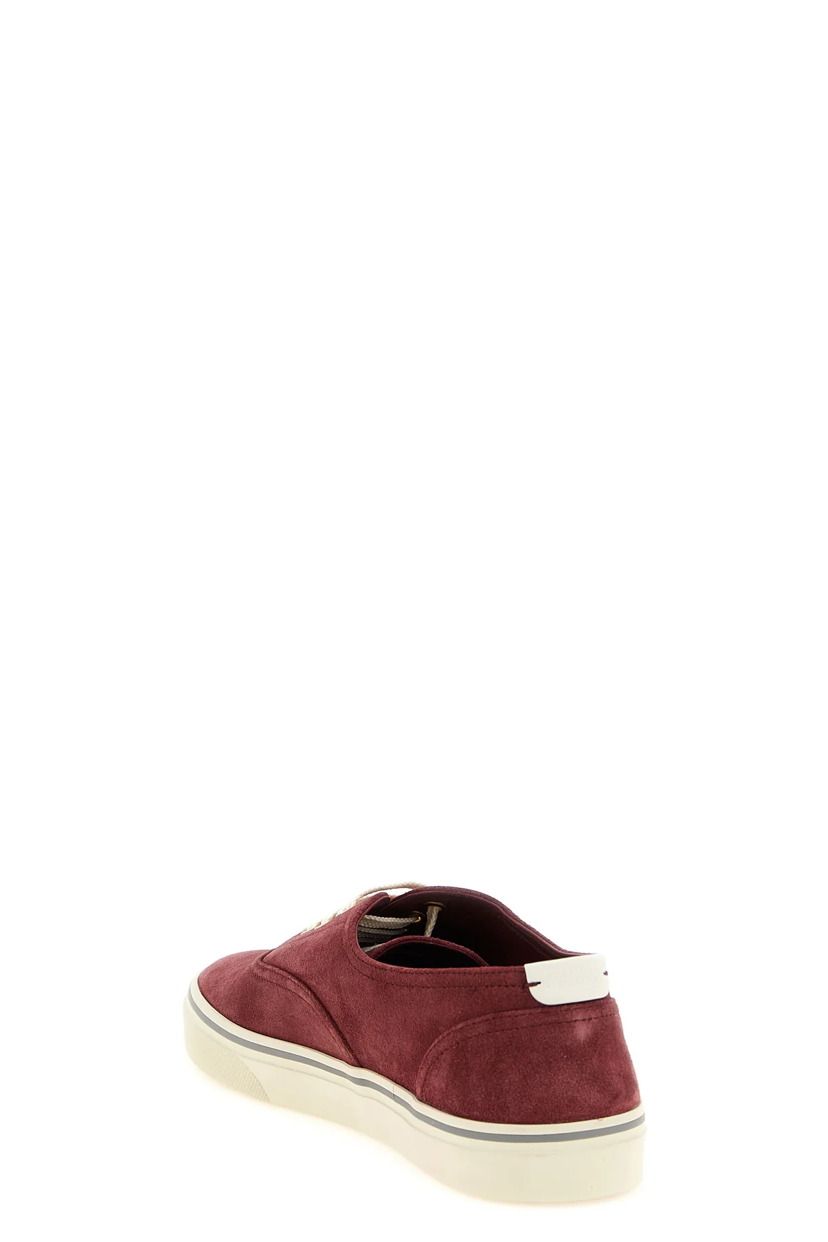 the brunello cucinelli suede-effect inverted calfskin leather sneakers