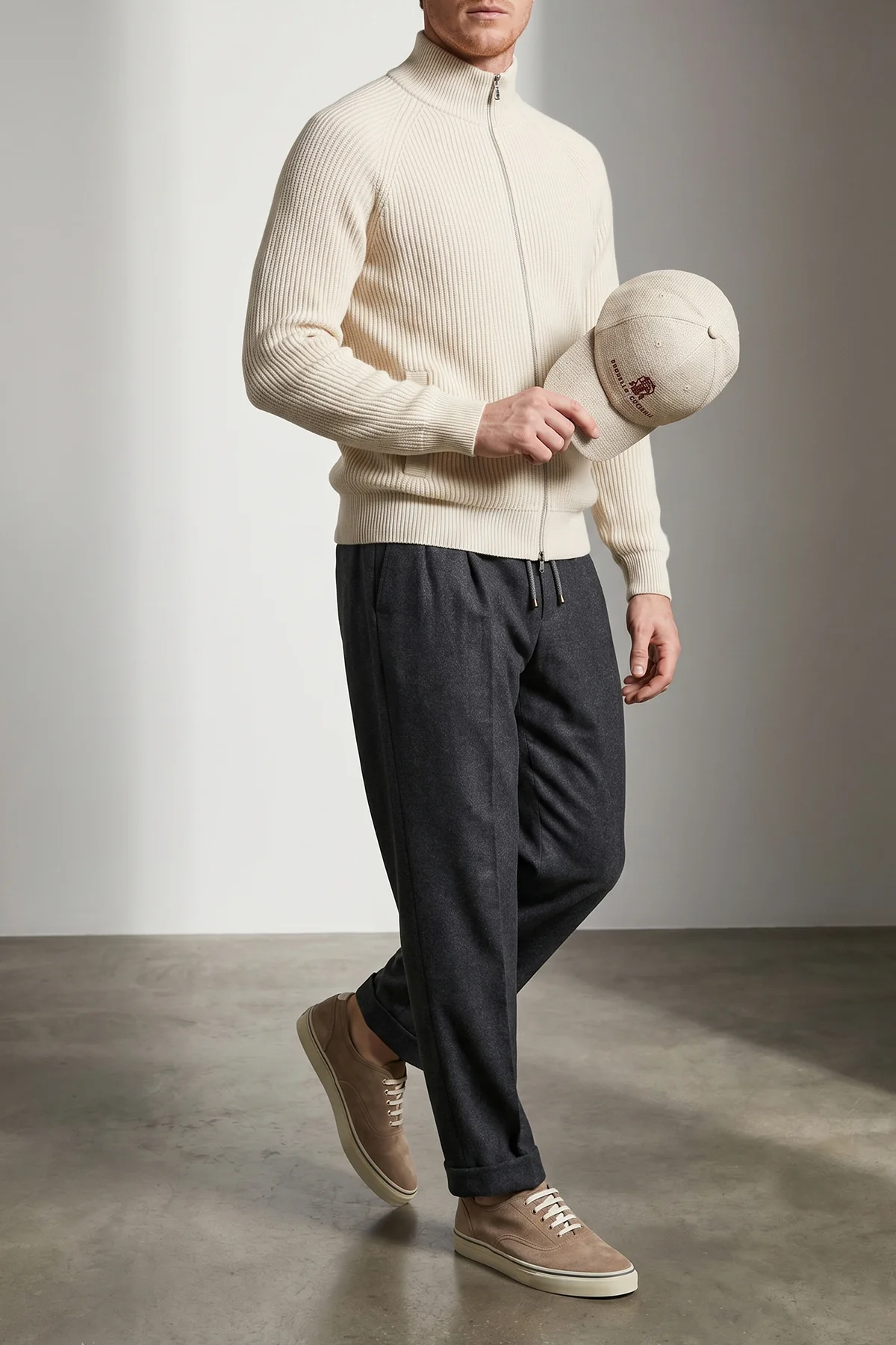 sneakers in inverted suede calfskin leather