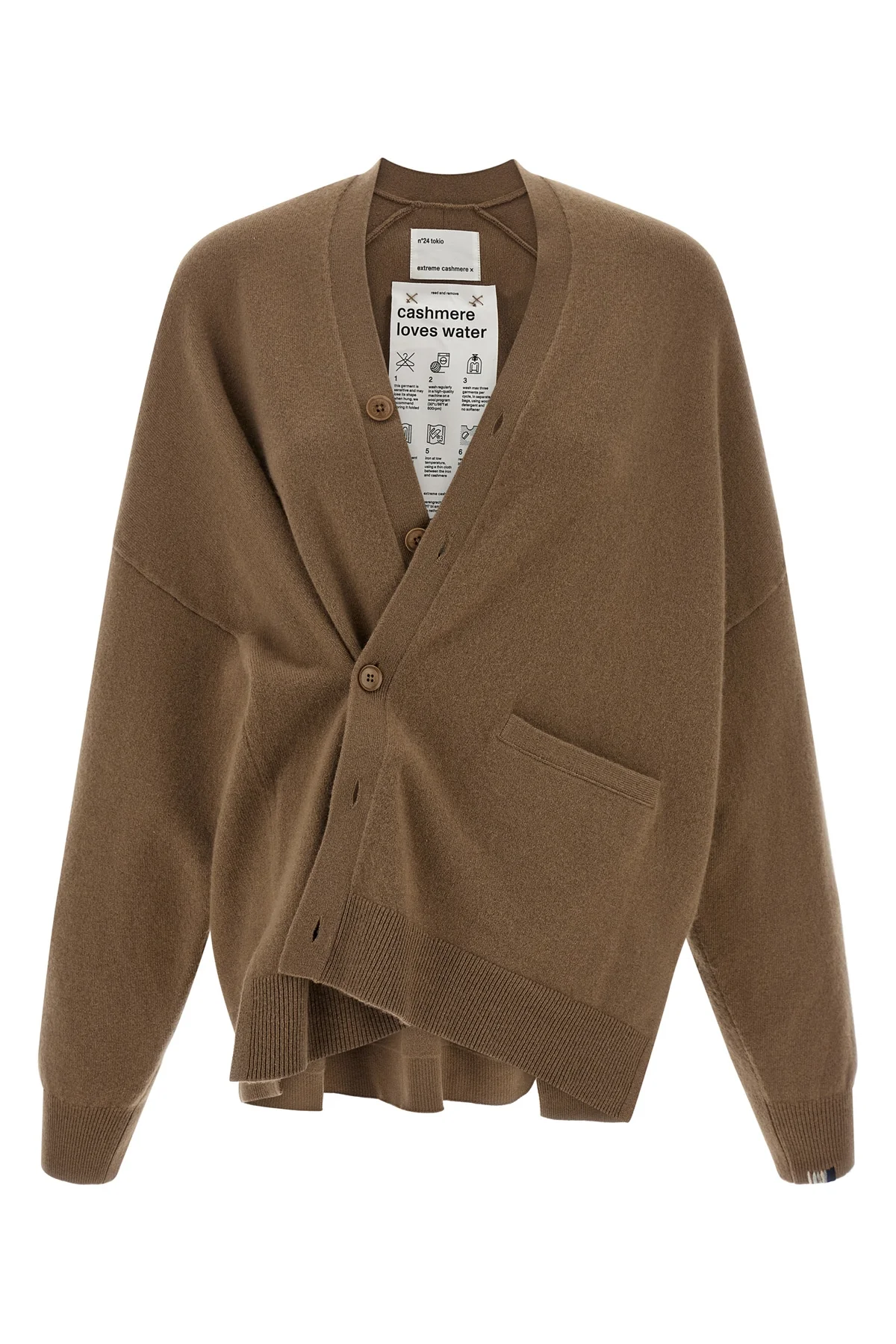 extreme cashmeres n°24 tokio cardigan redefines knitwear volumes through an o