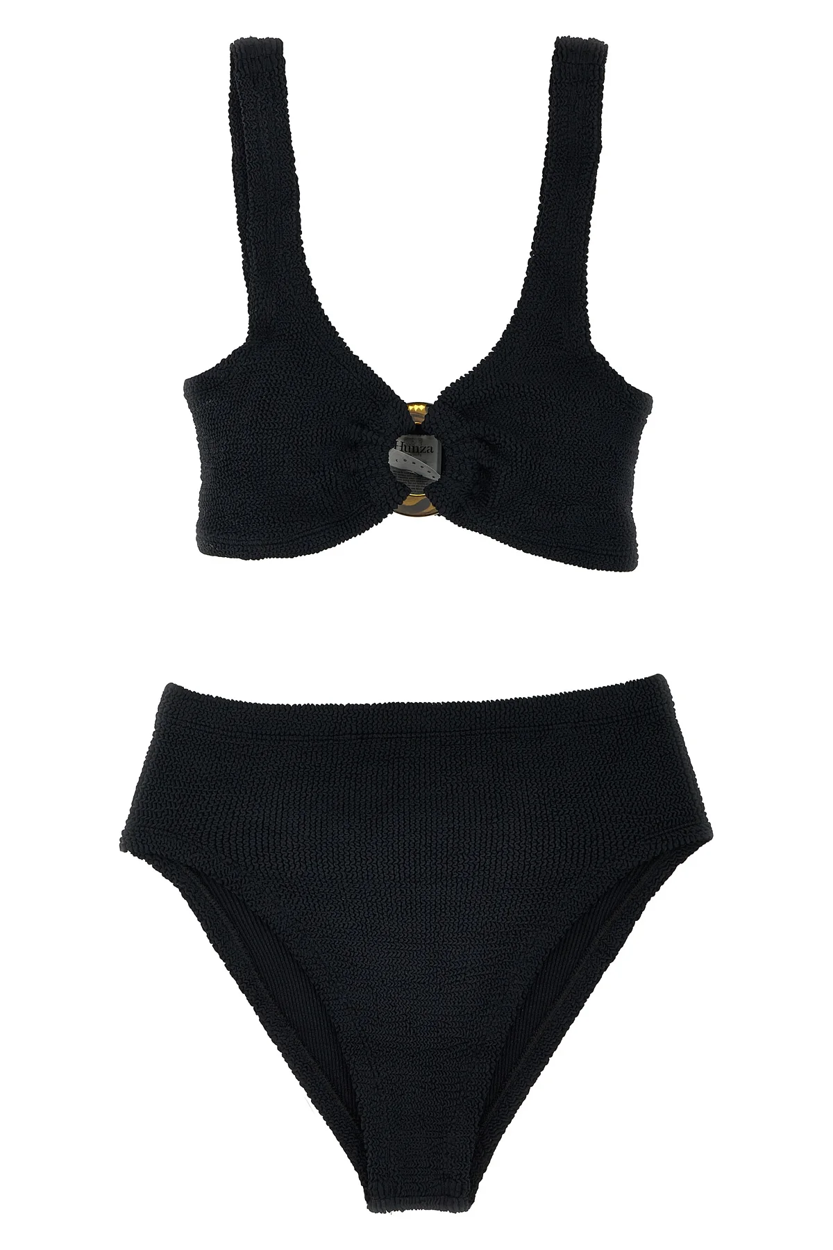 HUNZA G OS nadine seamless crinkle fabric bikini