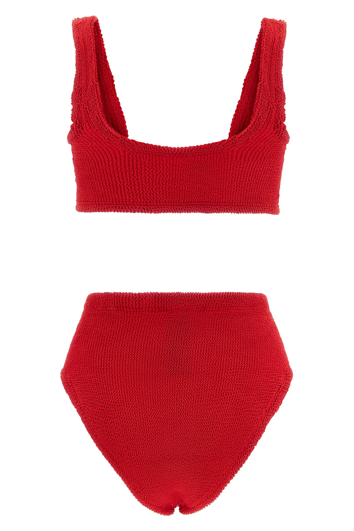 the hunza g nadine bikini redefines beachwear through a precise study of textu