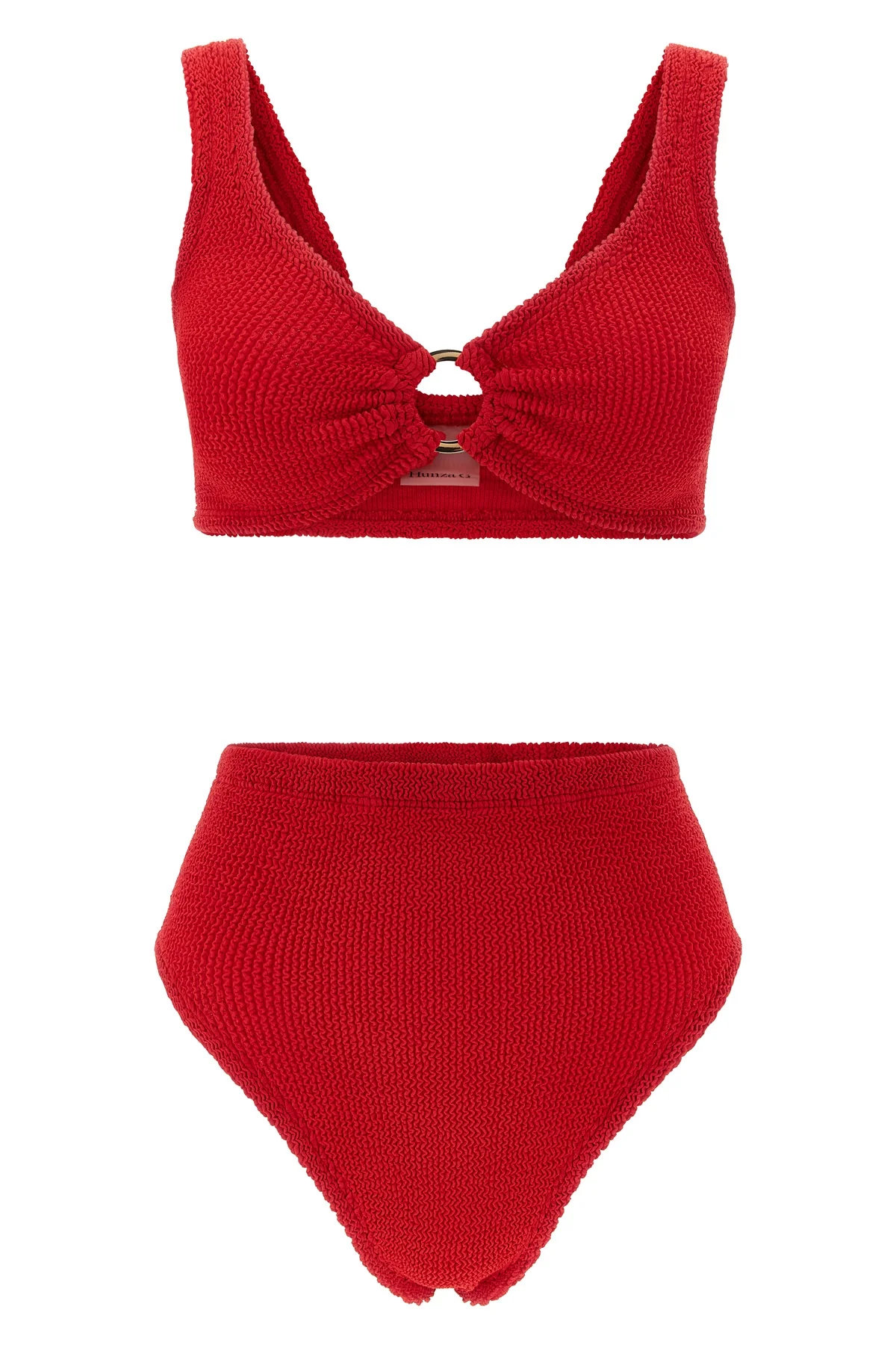 the hunza g nadine bikini redefines beachwear through a precise study of textu