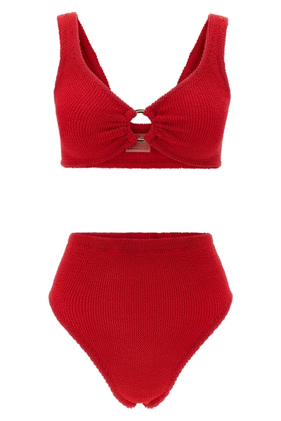 the hunza g nadine bikini redefines beachwear through a precise study of textu
