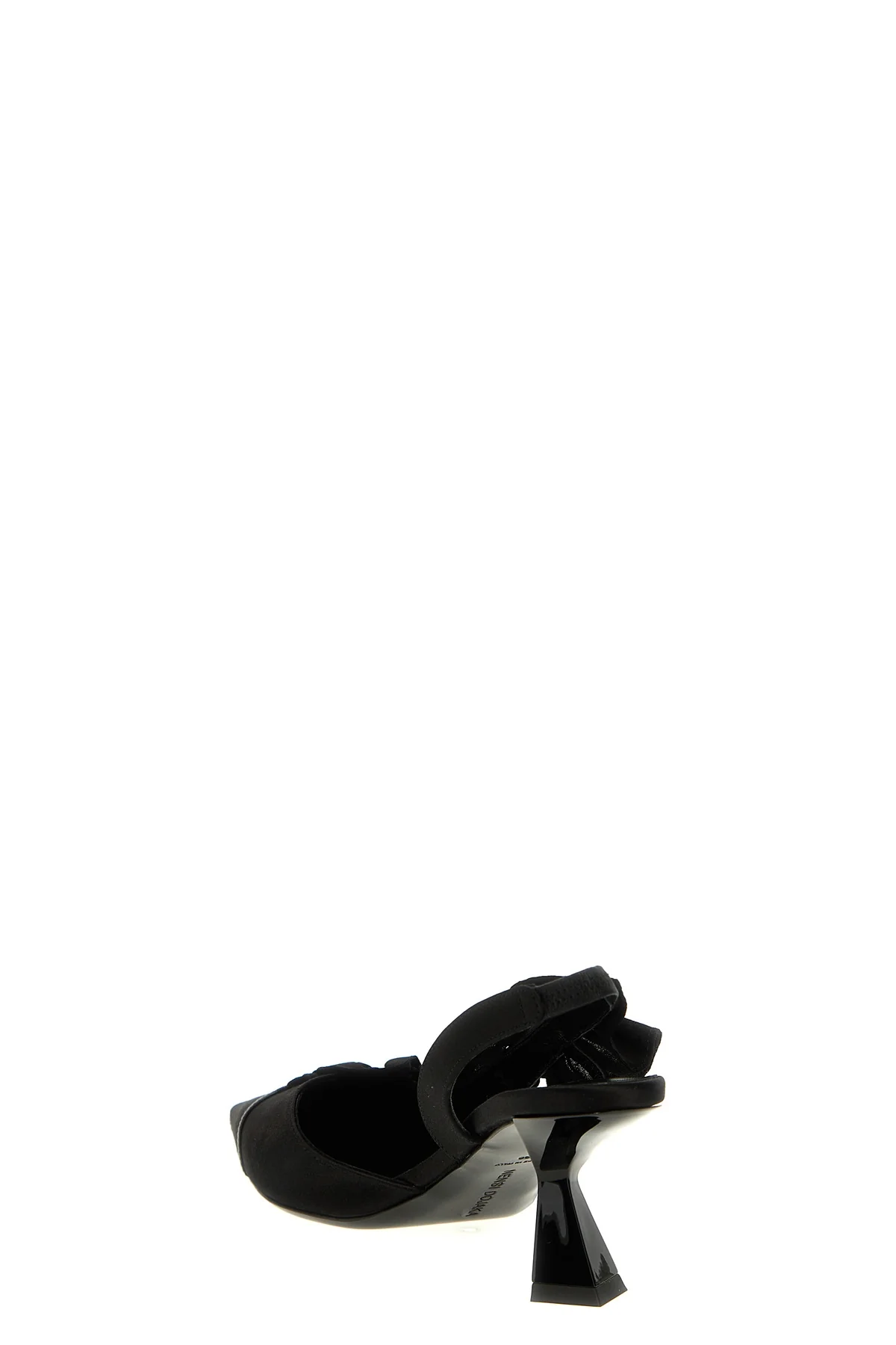 leather and satin slingback