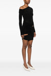 asymmetrical stretch fabric dress