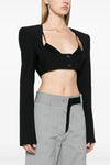 cleo bolero crop blazer in wool blend