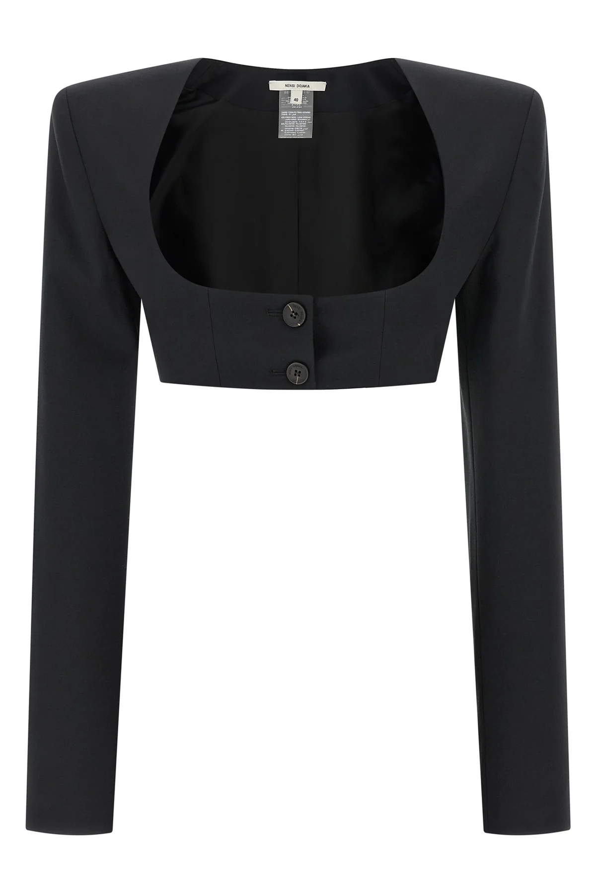 cleo bolero crop blazer in wool blend
