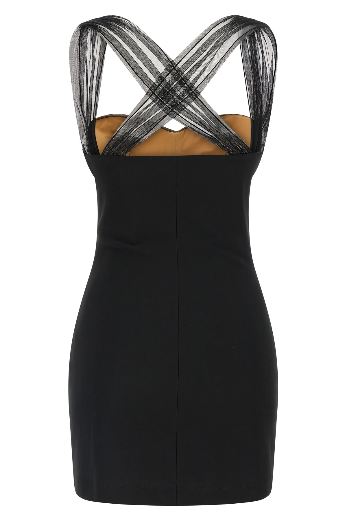 draped padded cup mini fluid viscose dress