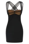 draped padded cup mini fluid viscose dress