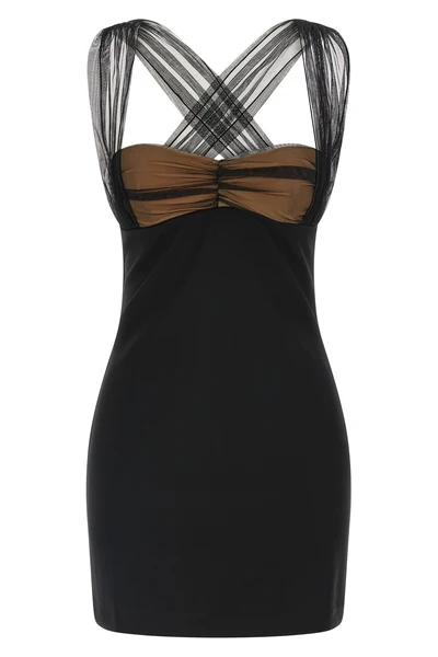 draped padded cup mini fluid viscose dress