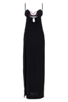 heart bra stretch viscose long dress