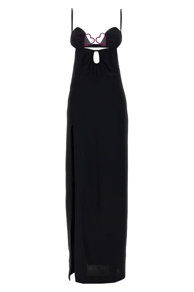 heart bra stretch viscose long dress