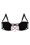 heart bra in a velbed mesh fabric