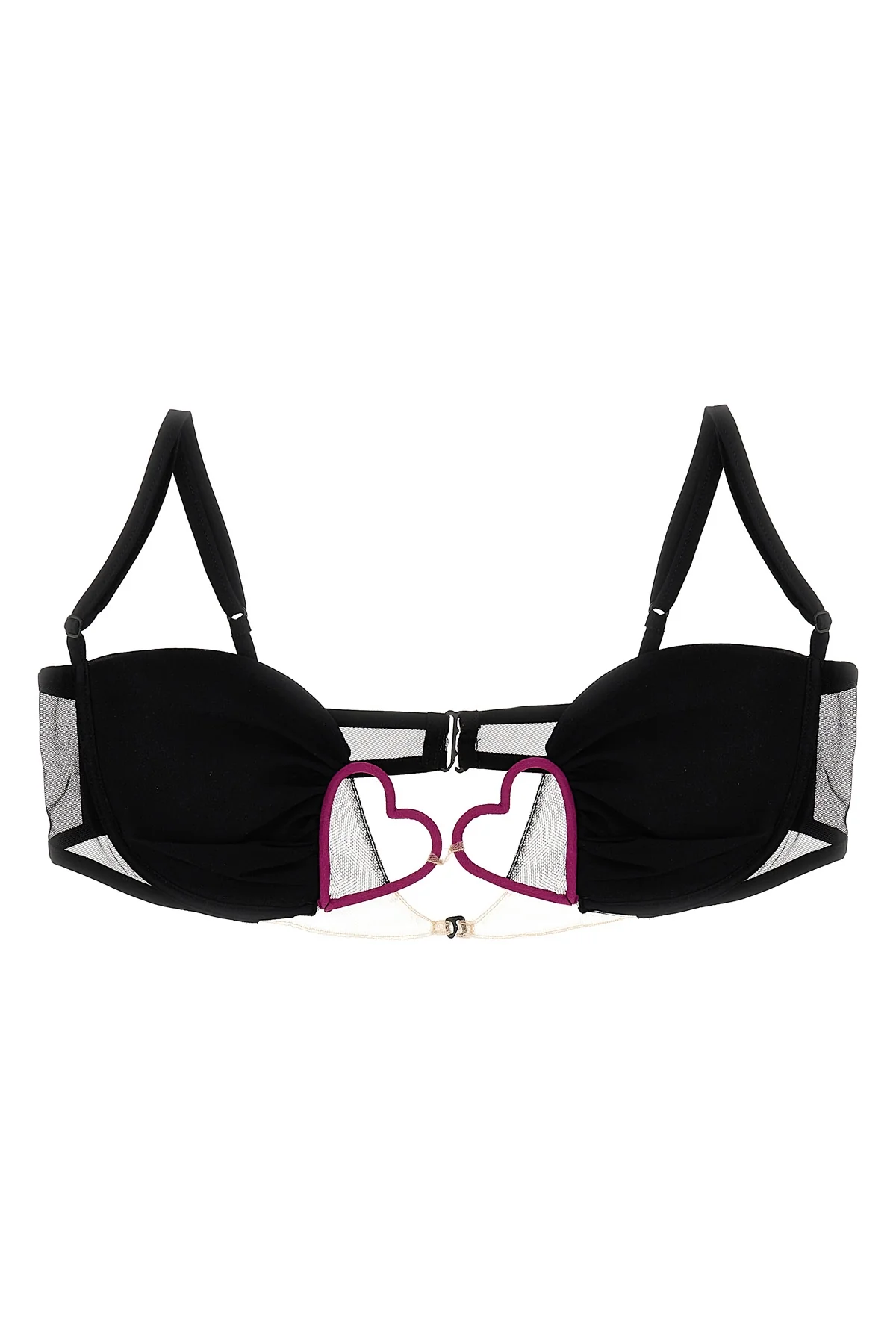 heart bra in a velbed mesh fabric