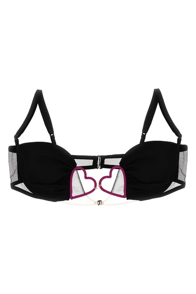 heart bra in a velbed mesh fabric