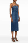 cotton denim midi dress