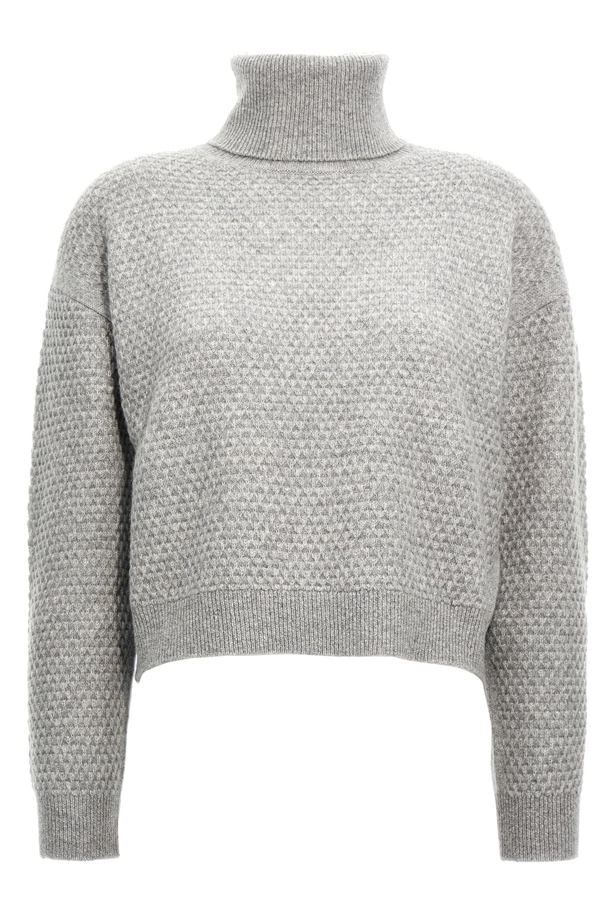 MAX MARA STUDIO L nero worked cashmere sweater