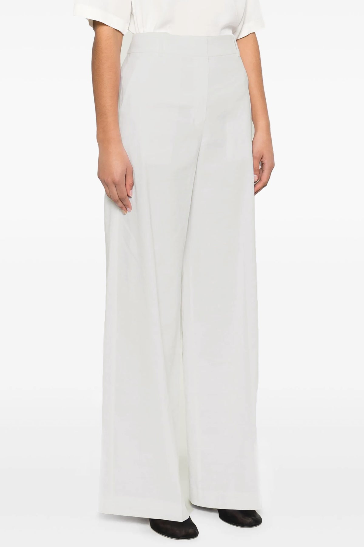 THEORY 6 hw casual pants in linen and viscose blend