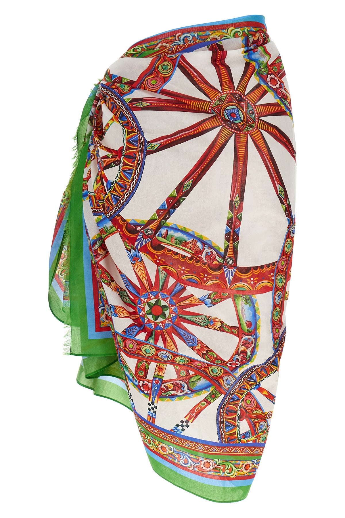 DOLCE amp; GABBANA OS carretto print cotton batista skirt