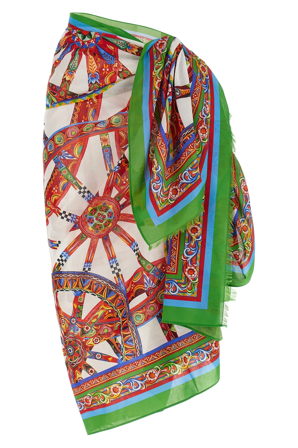 DOLCE amp; GABBANA OS carretto print cotton batista skirt