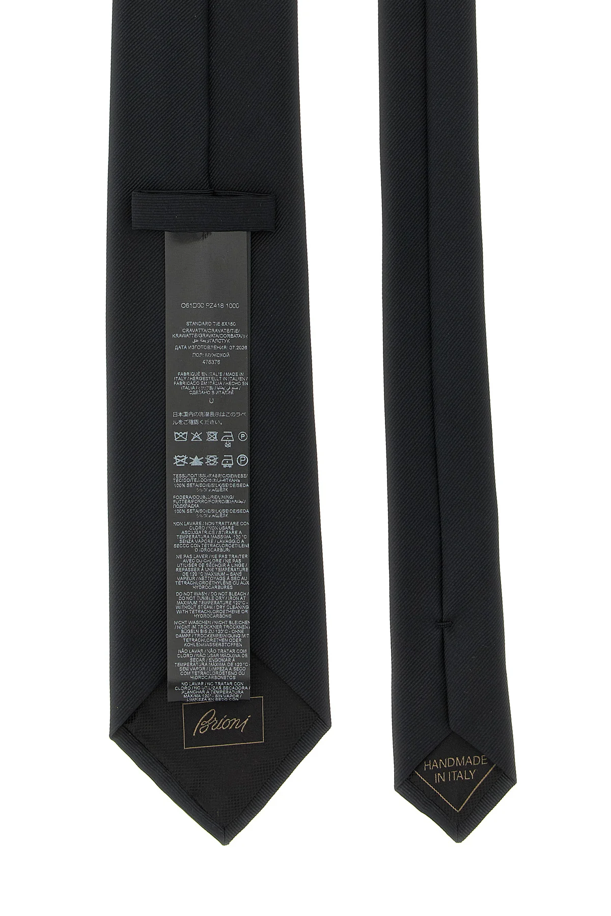 BRIONI OS black silk