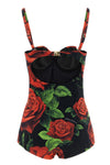 the dolce & gabbana one-piece balcony swimsuit bases its design on precise corse