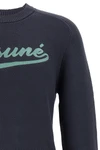 varsity textured cotton sweater