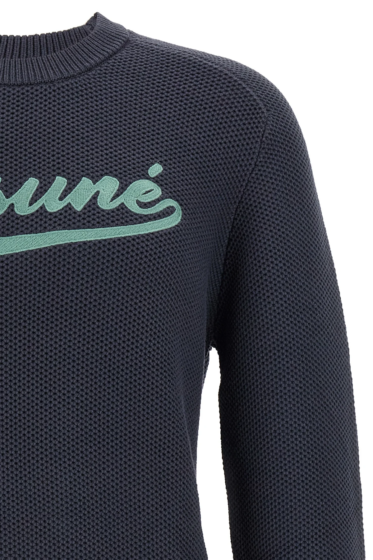 varsity textured cotton sweater