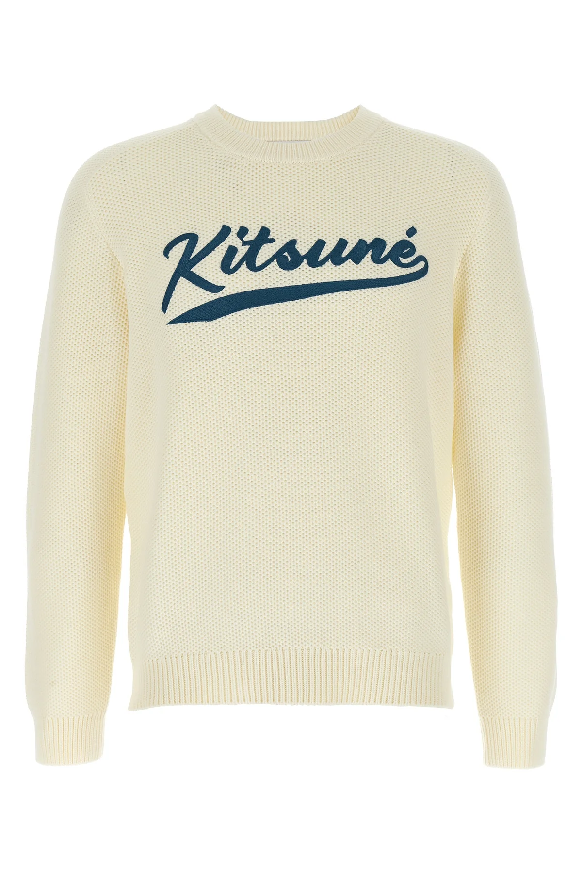 MAISON KITSUNÉ L kitsune varsity textured cotton sweater