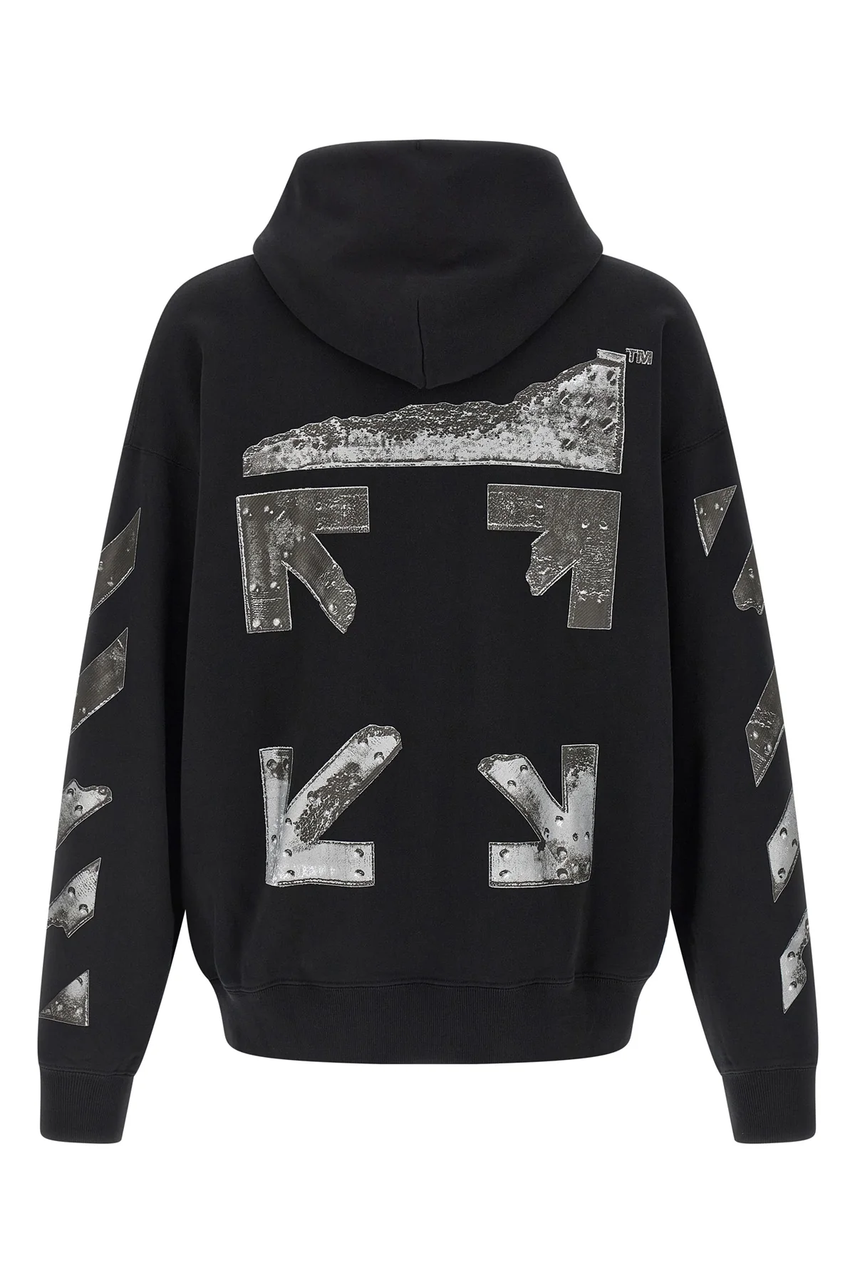 OFF-WHITE L brushed cotton hoodie