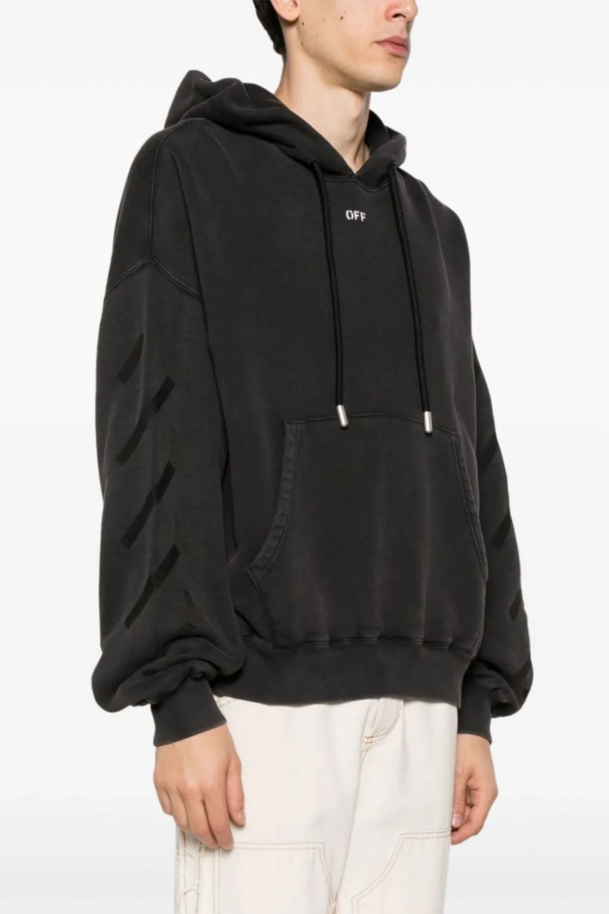 OFF-WHITE S matthew hoodie in faded-effect cotton