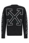 the off-white diagonal arrow fuzzy crew neck sweater