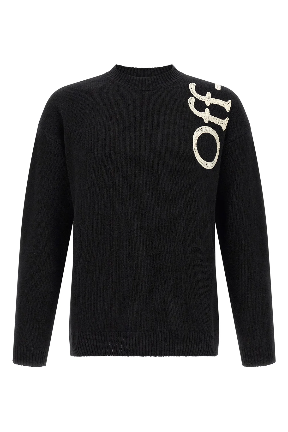 the off-white vertical bookish crew neck sweater