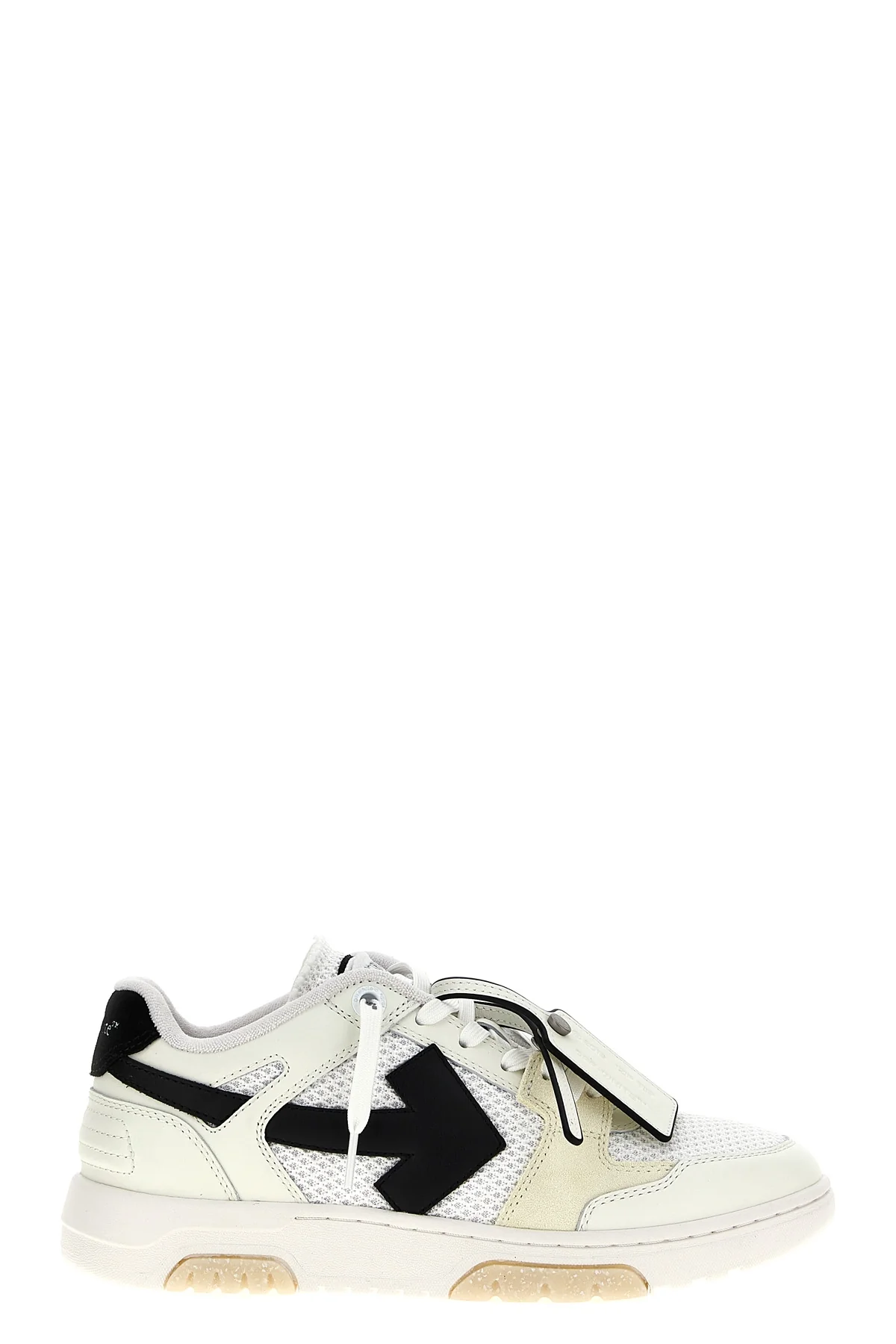 OFF-WHITE 40 slim out of office sneakers in suede leather and mesh fabric