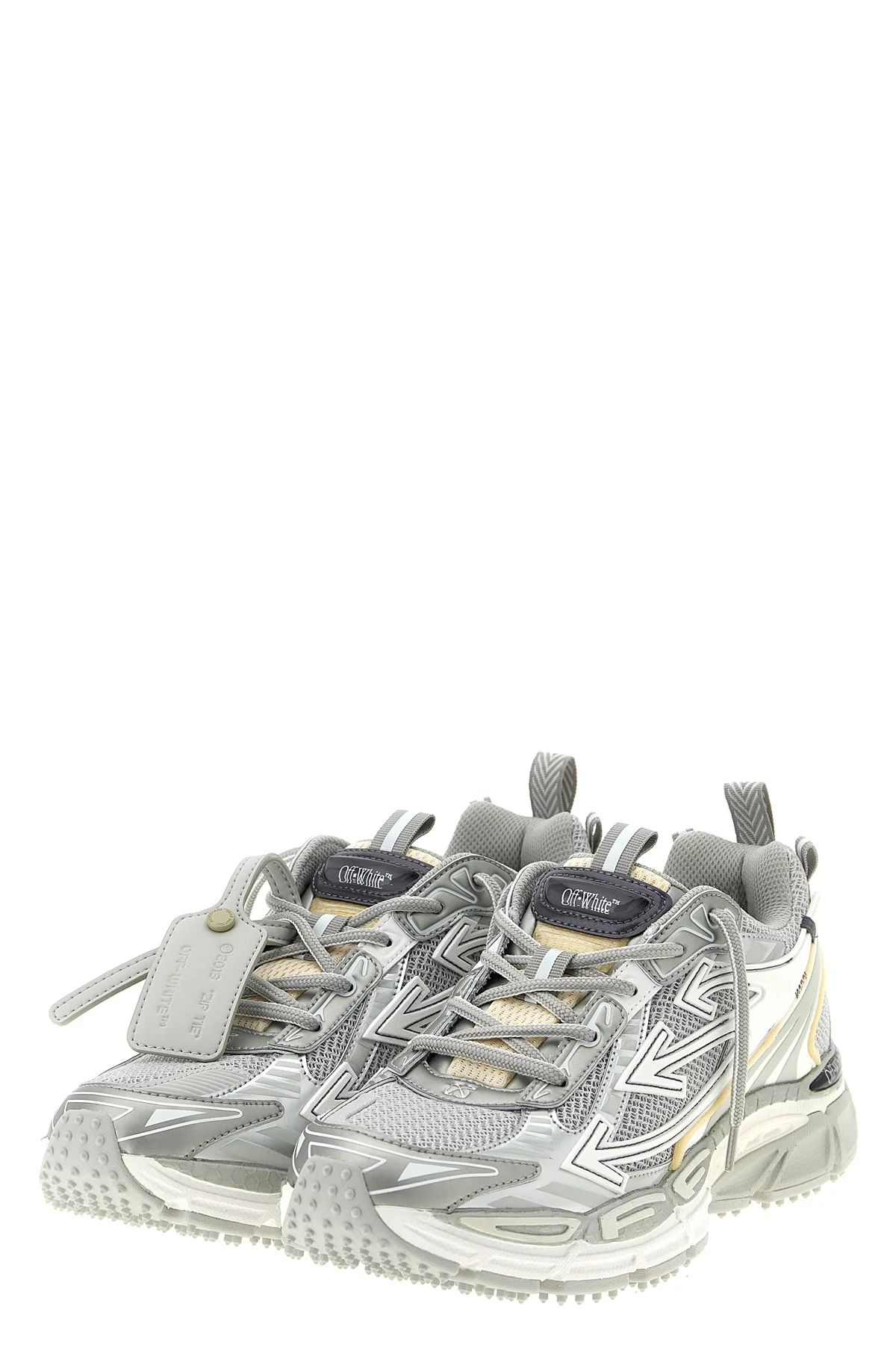 OFF-WHITE 39 be right back mesh and leather-effect fabric sneakers