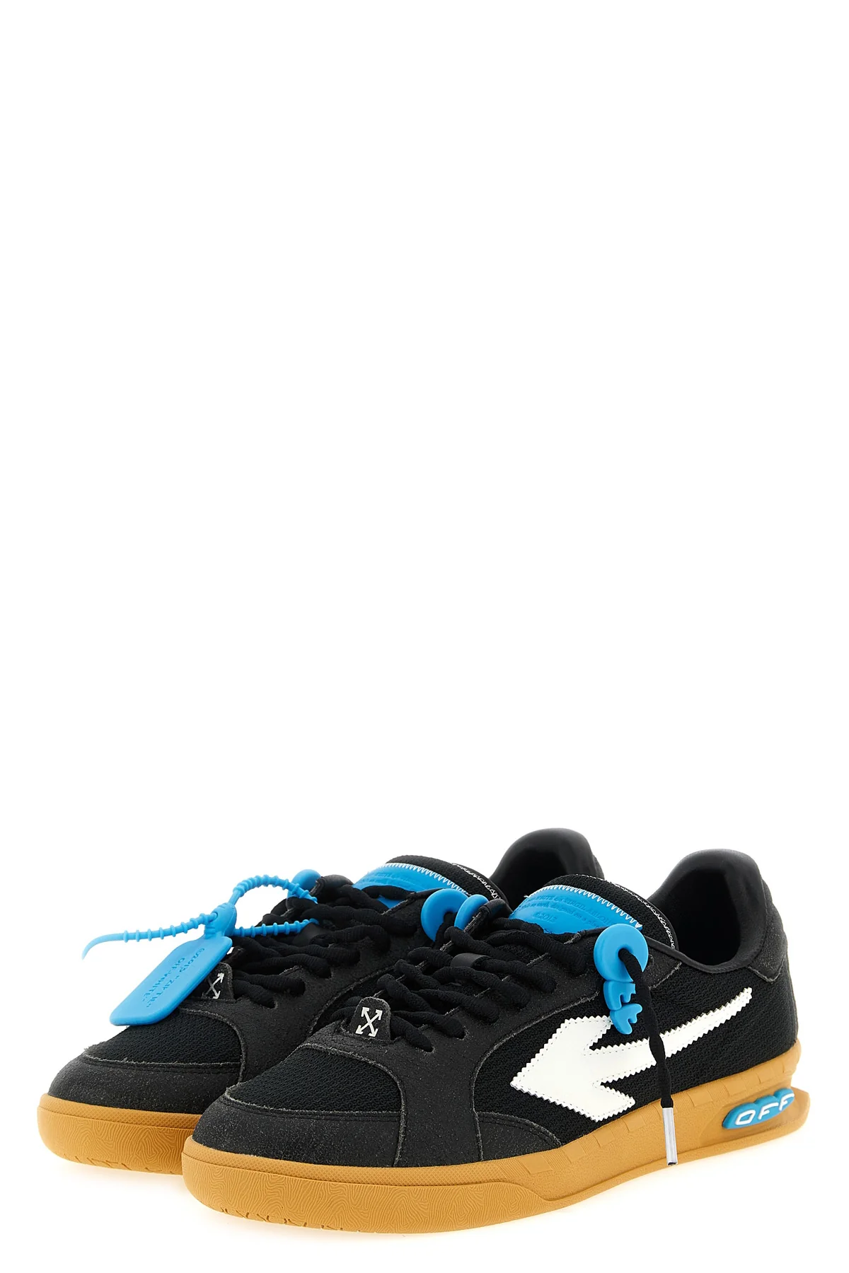 OFF-WHITE 40 end of play nylon and hairy suede sneakers