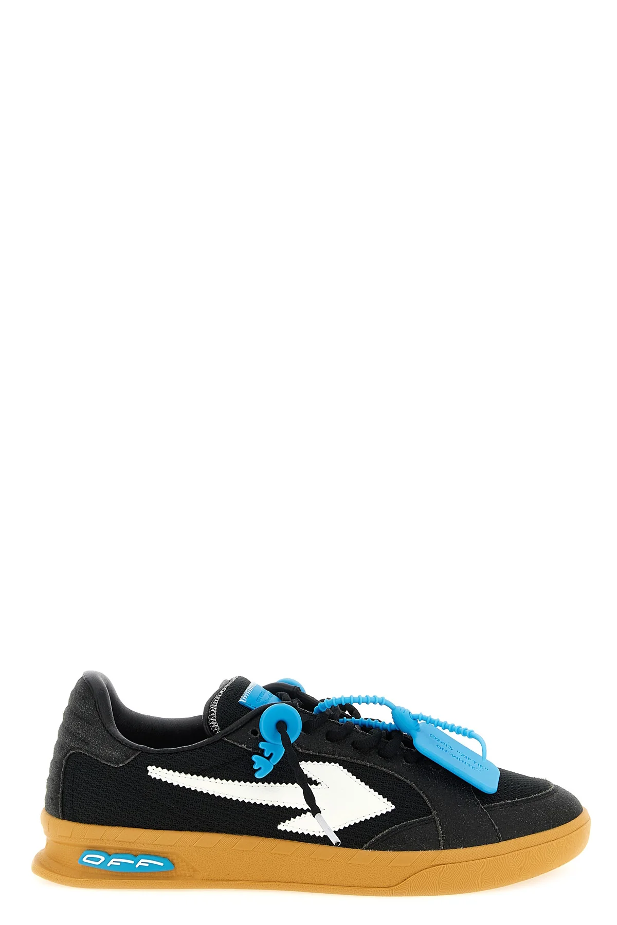 OFF-WHITE 40 end of play nylon and hairy suede sneakers